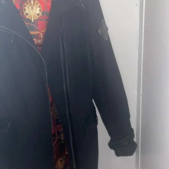 Rocawear black coat with leather detail M - Picture 3 of 12